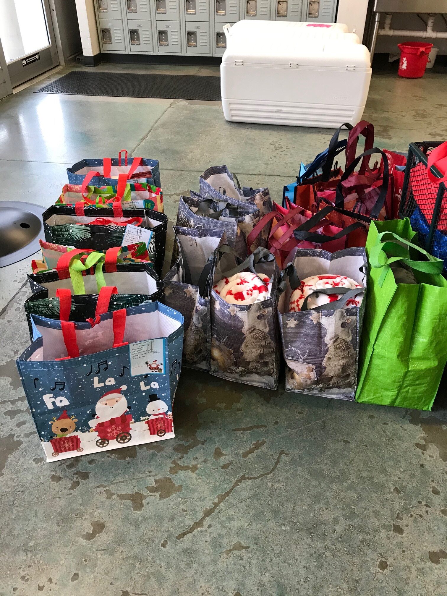 Holiday gift bags for seniors donated by members of the community